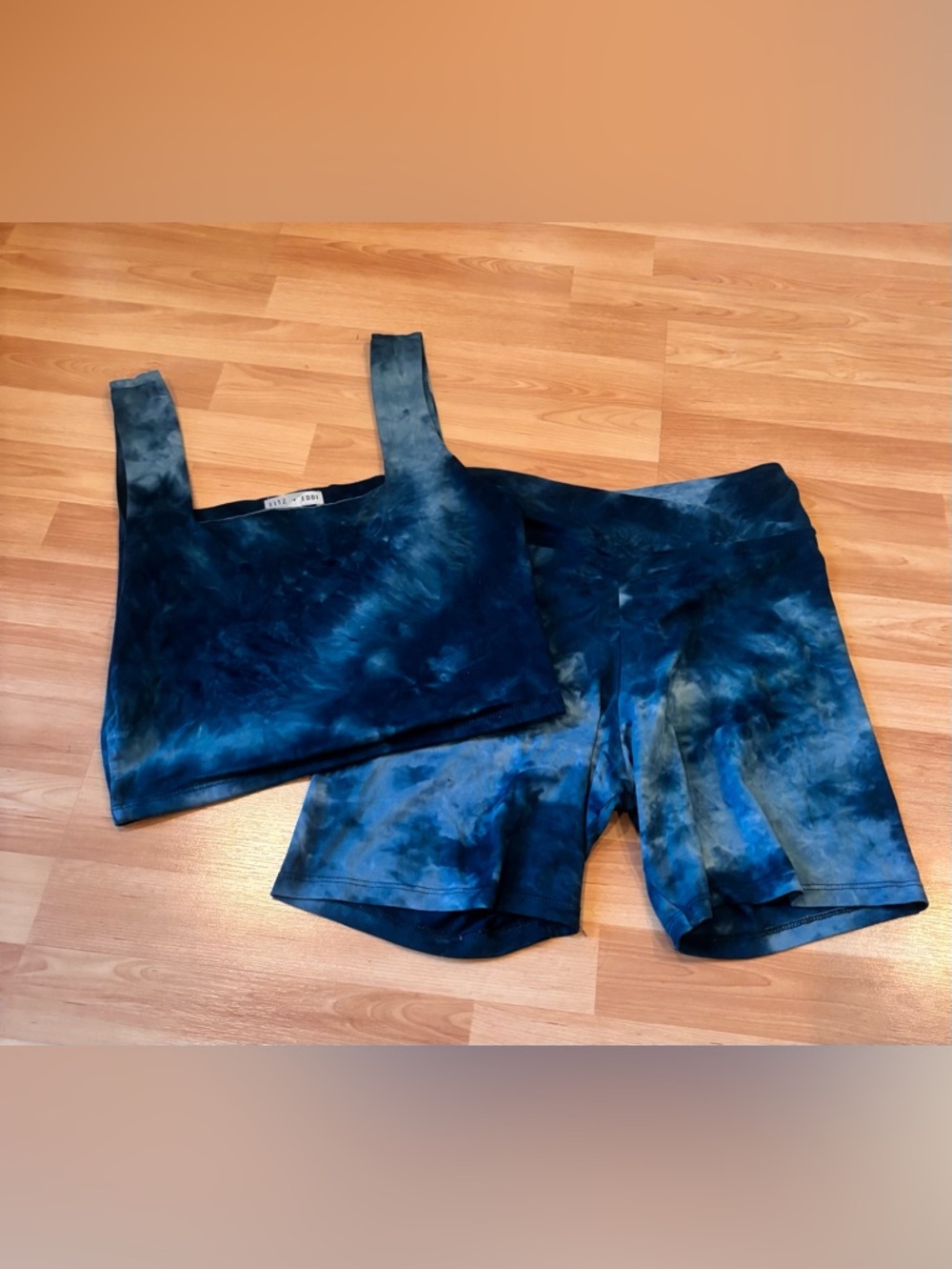 5/$25 Fitz + Eddi Tie- Dye Teal Shorts Set